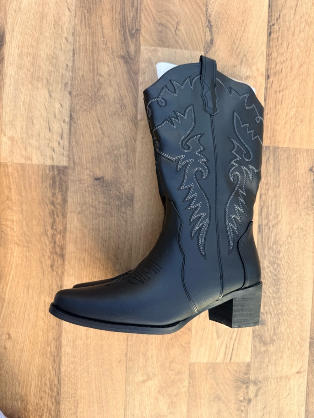 Classic Black Western Mid-Calf Women's Boots